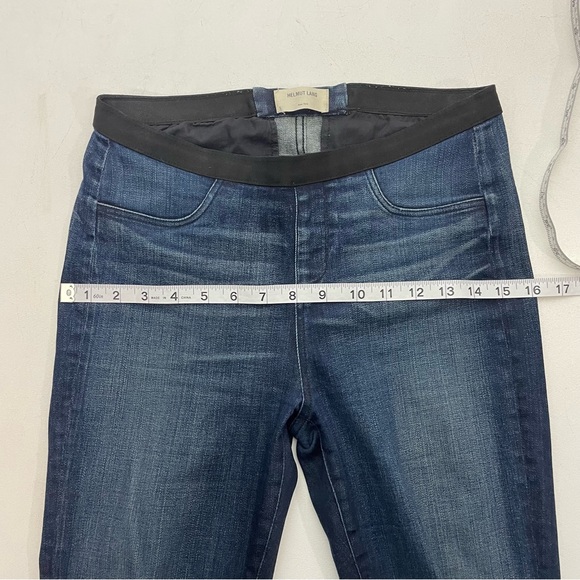 Helmut Lang Jeans Jeggins Size 26 Dark Blue Wash Skinny Jeans Elastic Waist - Picture 8 of 10